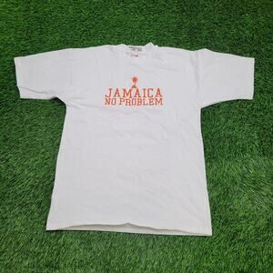 Vintage 90s Jamaica No-Problem Shirt Large 21x28 White